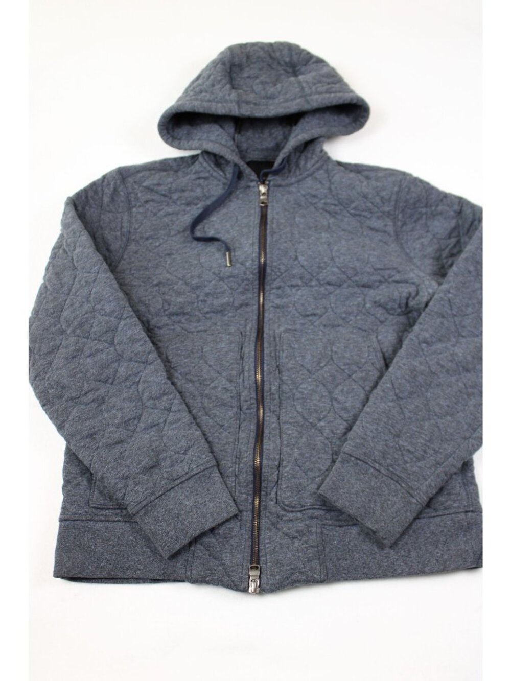 Banana Republic Quilted Full-Zip Hoodie In Blue Size M For Men